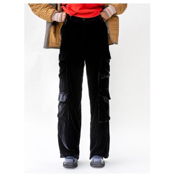 Misc Etc Pants & Jumpsuits Misc Etc Velvet Cargo Pants Black Poshmark